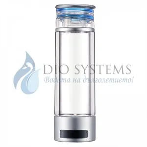 Бутилка за водородна вода DIO HG PRO, 9000 ppb, SPE/PEM мембрана, инхалатор, 380 мл
