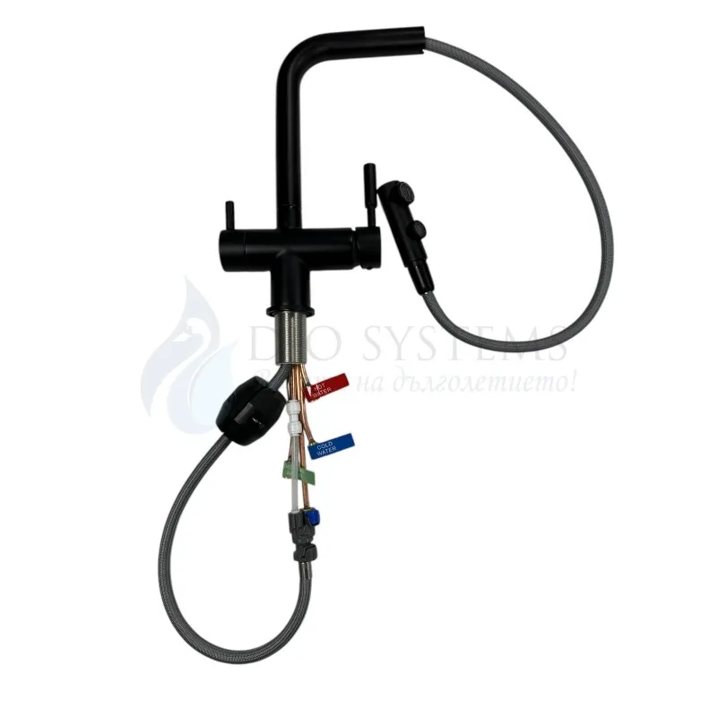 
                    Смесител за вода с подвижна глава, 3в1 , Черен Мат или Хром,  Модел 404