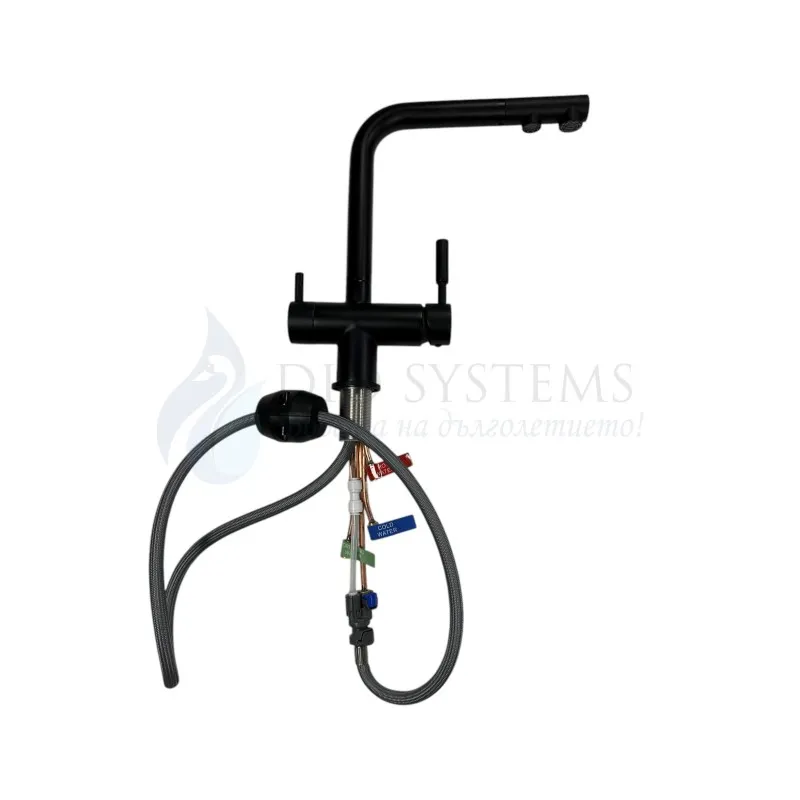 
                    Смесител за вода с подвижна глава, 3в1 , Черен Мат или Хром,  Модел 404